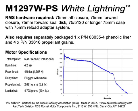 part number 13129P M1297W-ps White lightning 